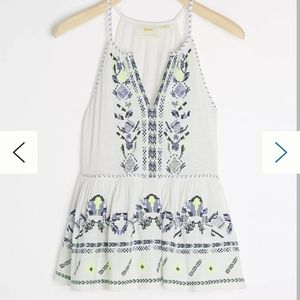 Anthropologie Maeve Embroidered Tank